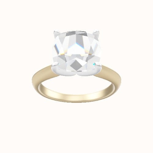 Modified Knife Edge Engagement Ring With Petal Four Prong Head