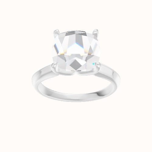 Modified Knife Edge Engagement Ring With Petal Four Prong Head