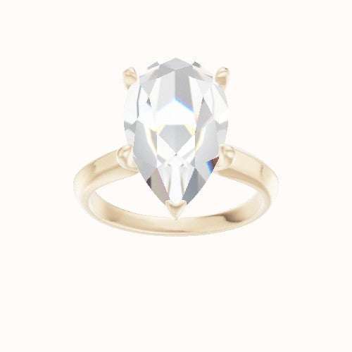Modified Knife Edge Engagement Ring With Petal Four Prong Head