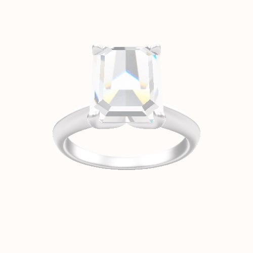 Modified Knife Edge Engagement Ring With Petal Four Prong Head