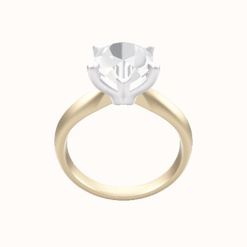 Modified Knife Edge Engagement Ring With Standard Four Prong Head