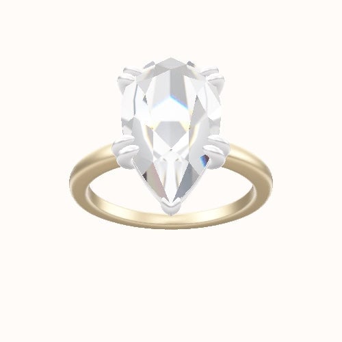 Open Solitaire Engagement Ring With Double Prongs Head