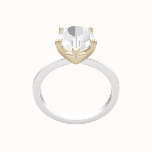 Open Solitaire Engagement Ring With Four Prong Head