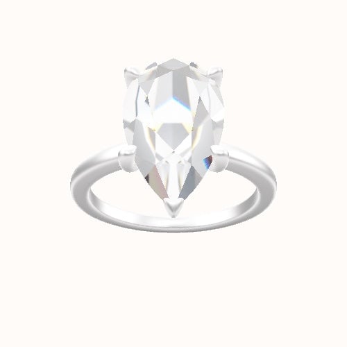 Open Solitaire Engagement Ring With Four Prong Head