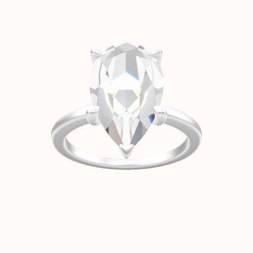 Open Solitaire Engagement Ring With Four Prong Head
