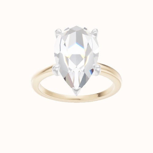 Open Solitaire Engagement Ring With Four Prong Head