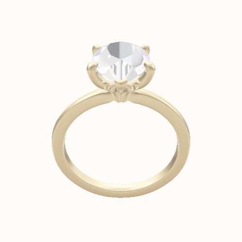 Open Solitaire Engagement Ring With Front set gallery Head