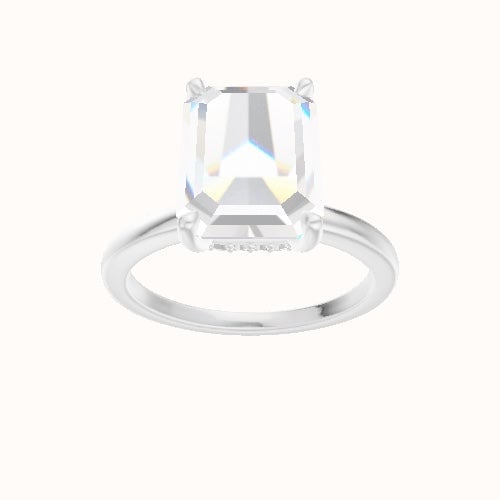 Open Solitaire Engagement Ring With Front set gallery Head