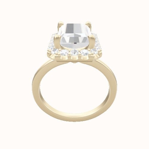 Open Solitaire Engagement Ring With Halo Head