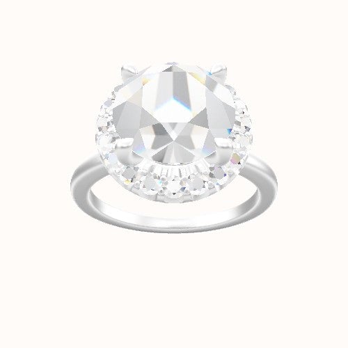 Open Solitaire Engagement Ring With Halo Head