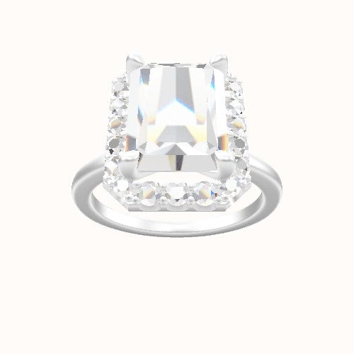 Open Solitaire Engagement Ring With Halo Head