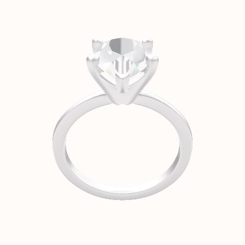 Open Solitaire Engagement Ring With High Set Four Prong Head