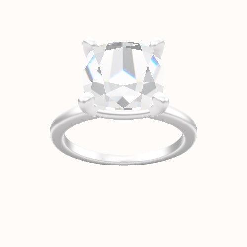 Open Solitaire Engagement Ring With High Set Four Prong Head