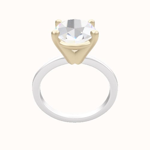 Open Solitaire Engagement Ring With High Set Four Prong Head