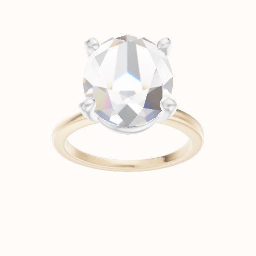 Open Solitaire Engagement Ring With High Set Four Prong Head