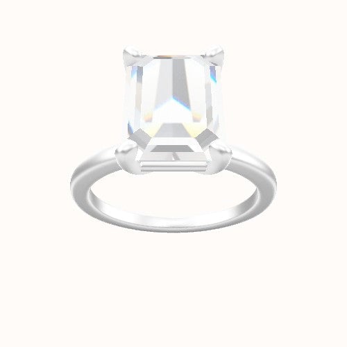 Open Solitaire Engagement Ring With High Set Four Prong Head