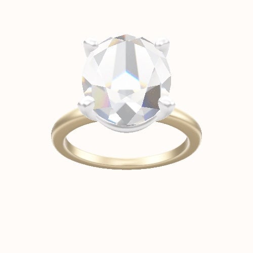 Open Solitaire Engagement Ring With High Set Four Prong Head