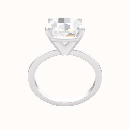 Open Solitaire Engagement Ring With High Set Four Prong Head