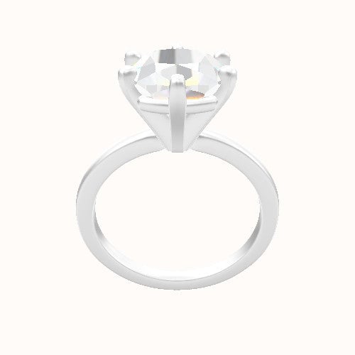 Open Solitaire Engagement Ring With High Set Six Prong Head