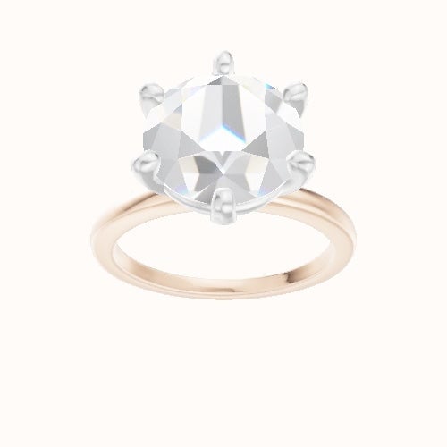 Open Solitaire Engagement Ring With High Set Six Prong Head