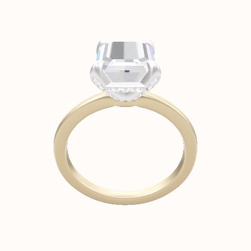 Open Solitaire Engagement Ring With Pave Basket Head