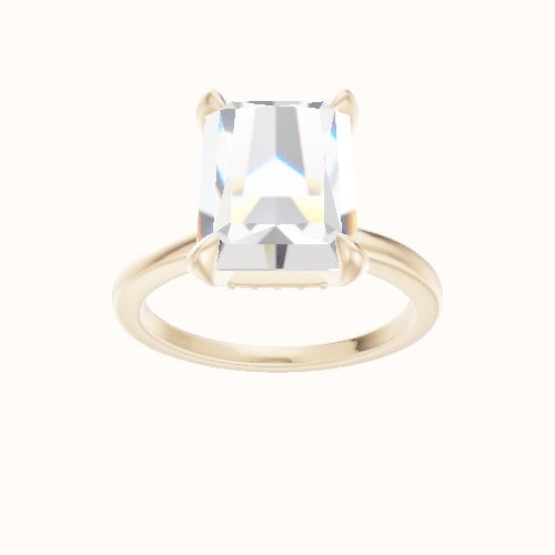 Open Solitaire Engagement Ring With Pave Basket Head