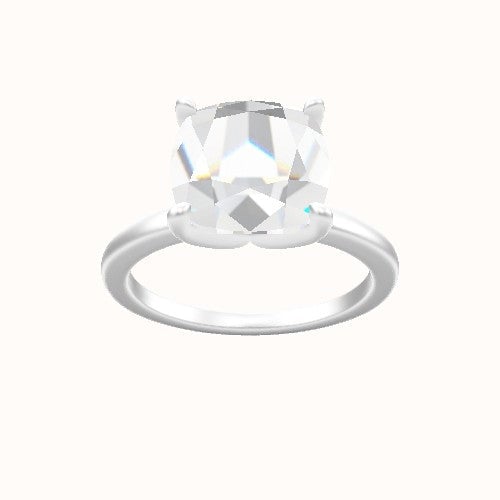 Open Solitaire Engagement Ring With Petal Four Prong Head