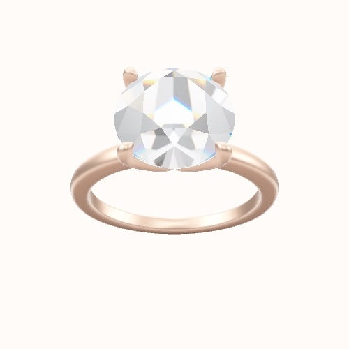 Open Solitaire Engagement Ring With Petal Four Prong Head