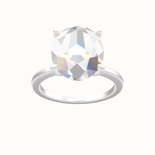 Open Solitaire Engagement Ring With Petal Four Prong Head
