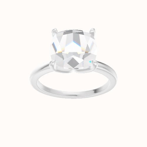 Open Solitaire Engagement Ring With Petal Four Prong Head