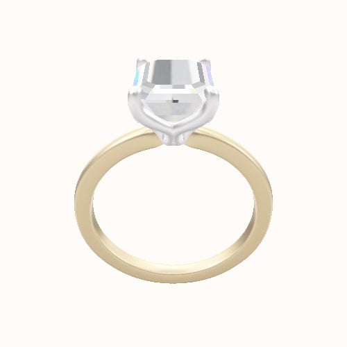 Open Solitaire Engagement Ring With Petal Four Prong Head