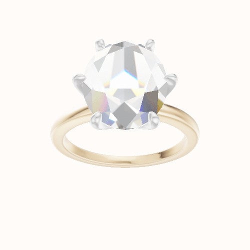 Open Solitaire Engagement Ring With Petal Six Prong Head