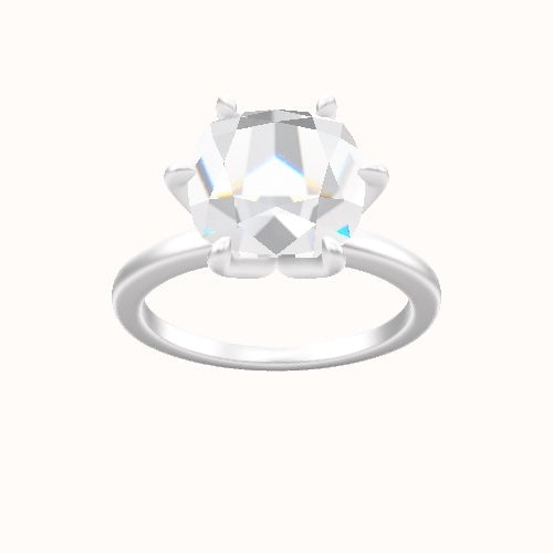Open Solitaire Engagement Ring With Petal Six Prong Head