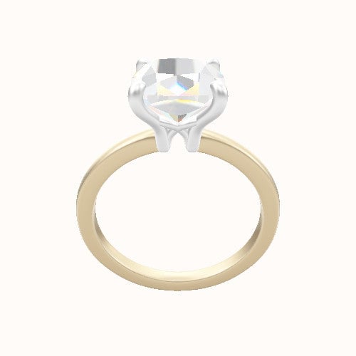 Open Solitaire Engagement Ring With X Gallery Head