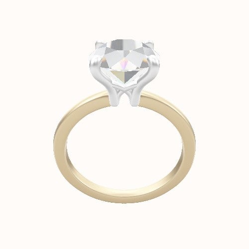 Open Solitaire Engagement Ring With X Gallery Head