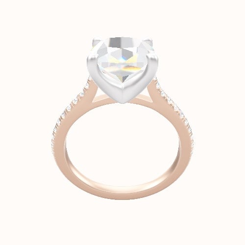 Pave Cathedral Engagement Ring With Four Prong Head