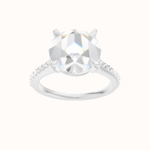Pave Cathedral Engagement Ring With Standard Four Prong Head