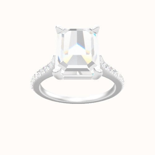Pave Cathedral Engagement Ring With Standard Four Prong Head
