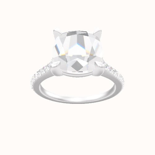 Pave Cathedral Engagement Ring With Standard Four Prong Head