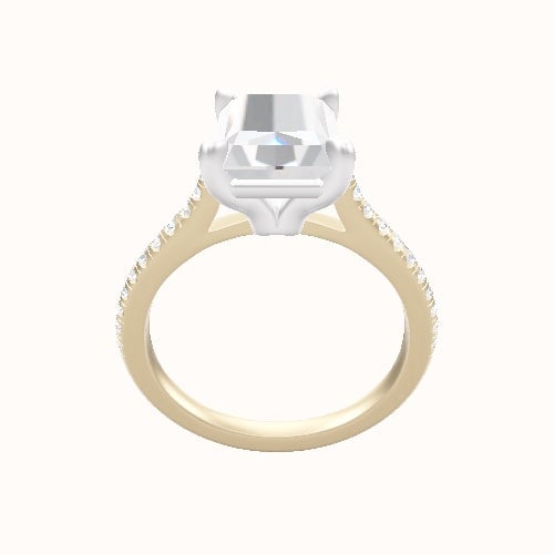 Pave Cathedral Engagement Ring With Standard Four Prong Head