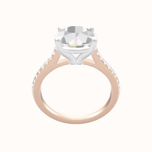 Pave Cathedral Engagement Ring With Standard Four Prong Head