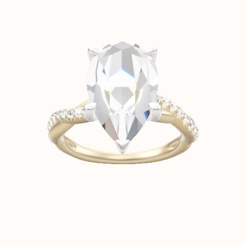 Pave Rope Engagement Ring With Four Prong Head