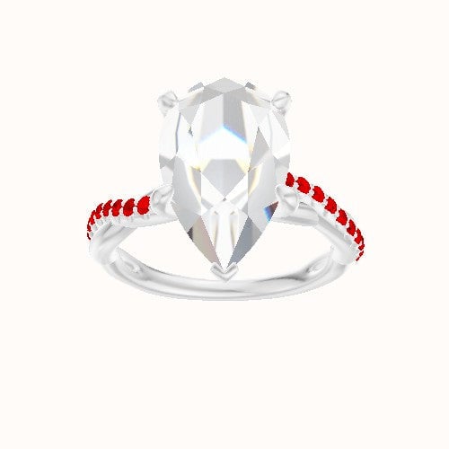 Pave Rope Engagement Ring With Front set gallery Head