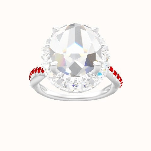 Pave Rope Engagement Ring With Halo Head