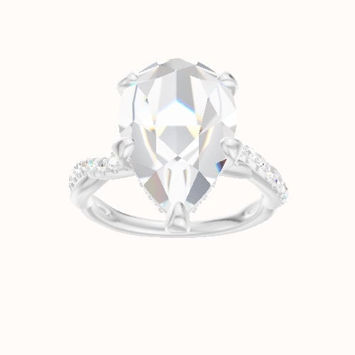 Pave Rope Engagement Ring With Pave Basket Head