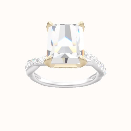 Pave Rope Engagement Ring With Pave Basket Head