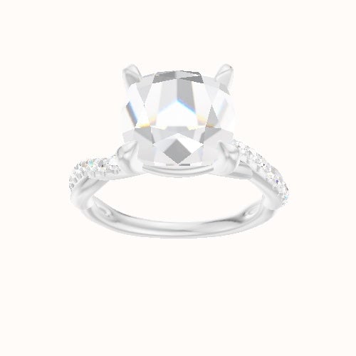 Pave Rope Engagement Ring With Standard Four Prong Head