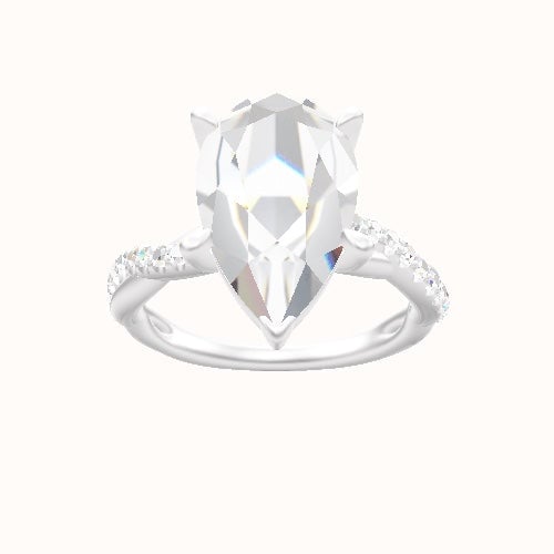 Pave Rope Engagement Ring With Standard Four Prong Head