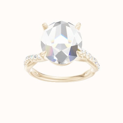 Pave Rope Engagement Ring With Standard Four Prong Head