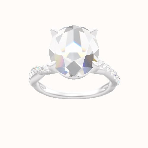 Pave Rope Engagement Ring With Standard Four Prong Head